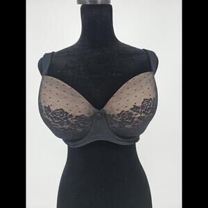 Soma Stunning Support Bra Size 34DDD Black‎ Tan Underwire Full Coverage 79984